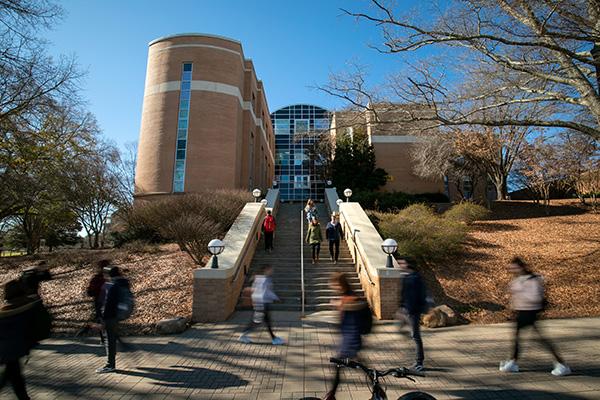 Photo of the Burruss build; home of the Coles College of Business.